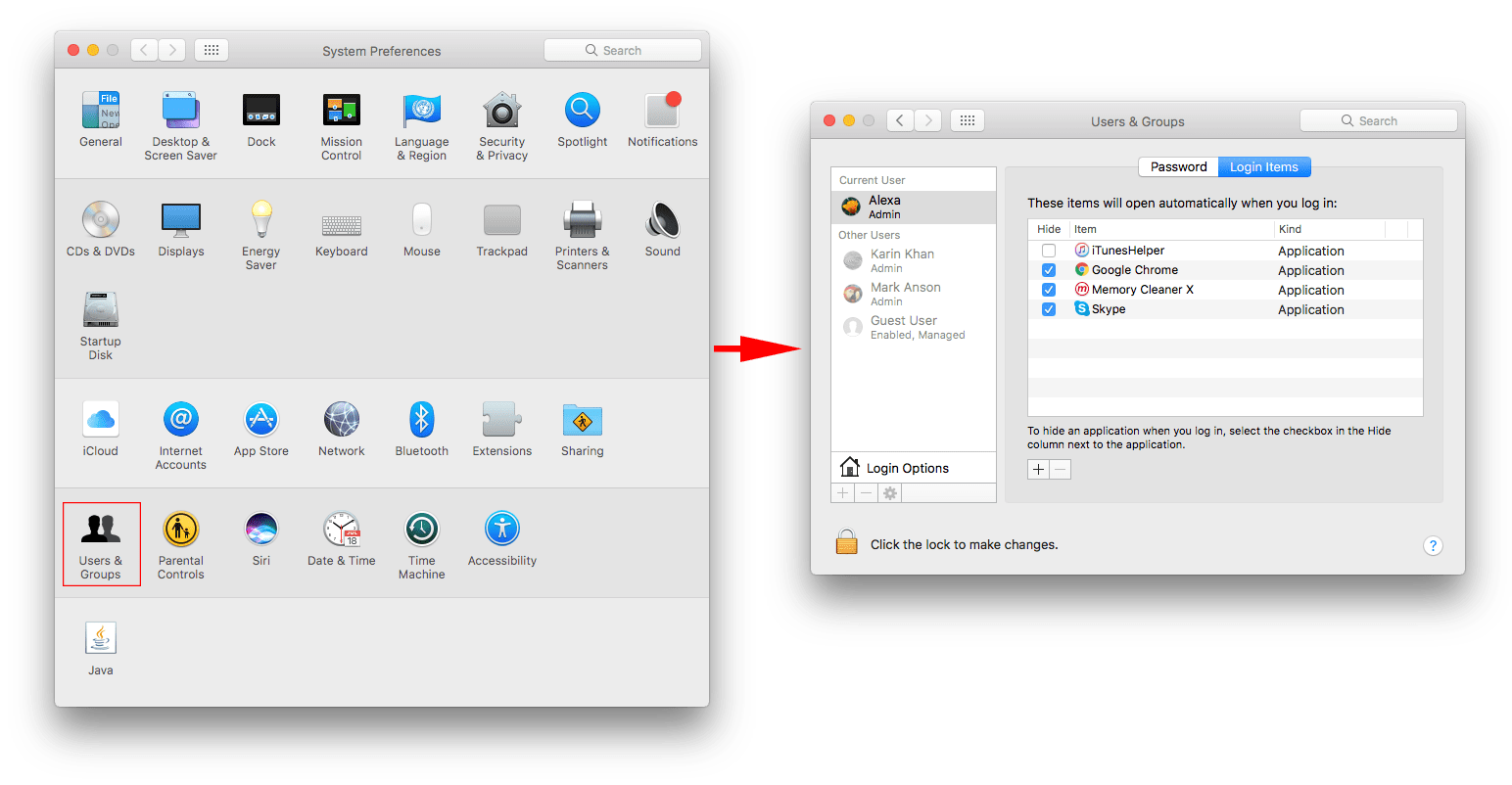 How to start an app on login mac email